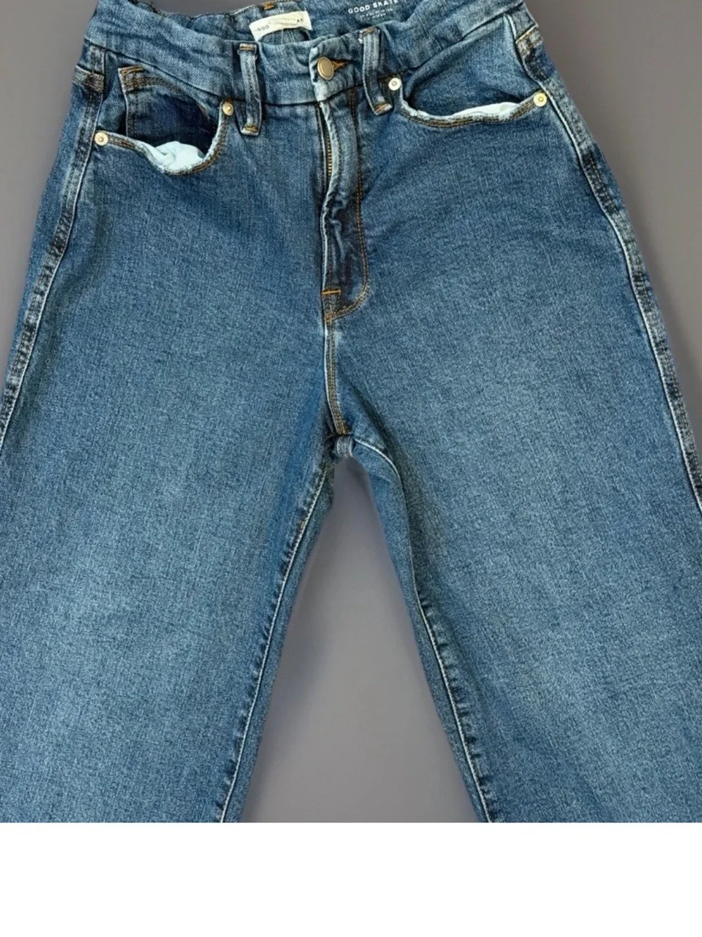 GOOD AMERICAN Womens Good Skate Jeans Size 4/27 High Waisted Blue 90s Fit